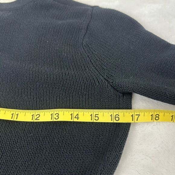 Y2K Guess Women's S Longline Duster Cardigan Sweater Black Knit Tie Waist Winter - Picture 10 of 12